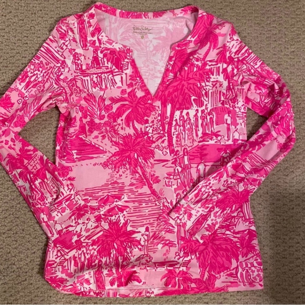 Lilly Pulitzer Women's Vibrant Pink Long Sleeve Top